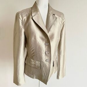 Orwell Gold Luster Fitted Designer Jacket, size 10